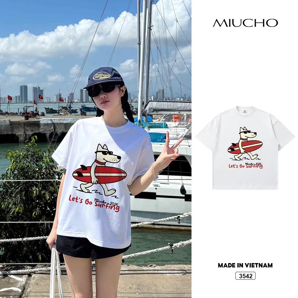 Áo thun boxy phong cách streetwear summer Miucho 3542