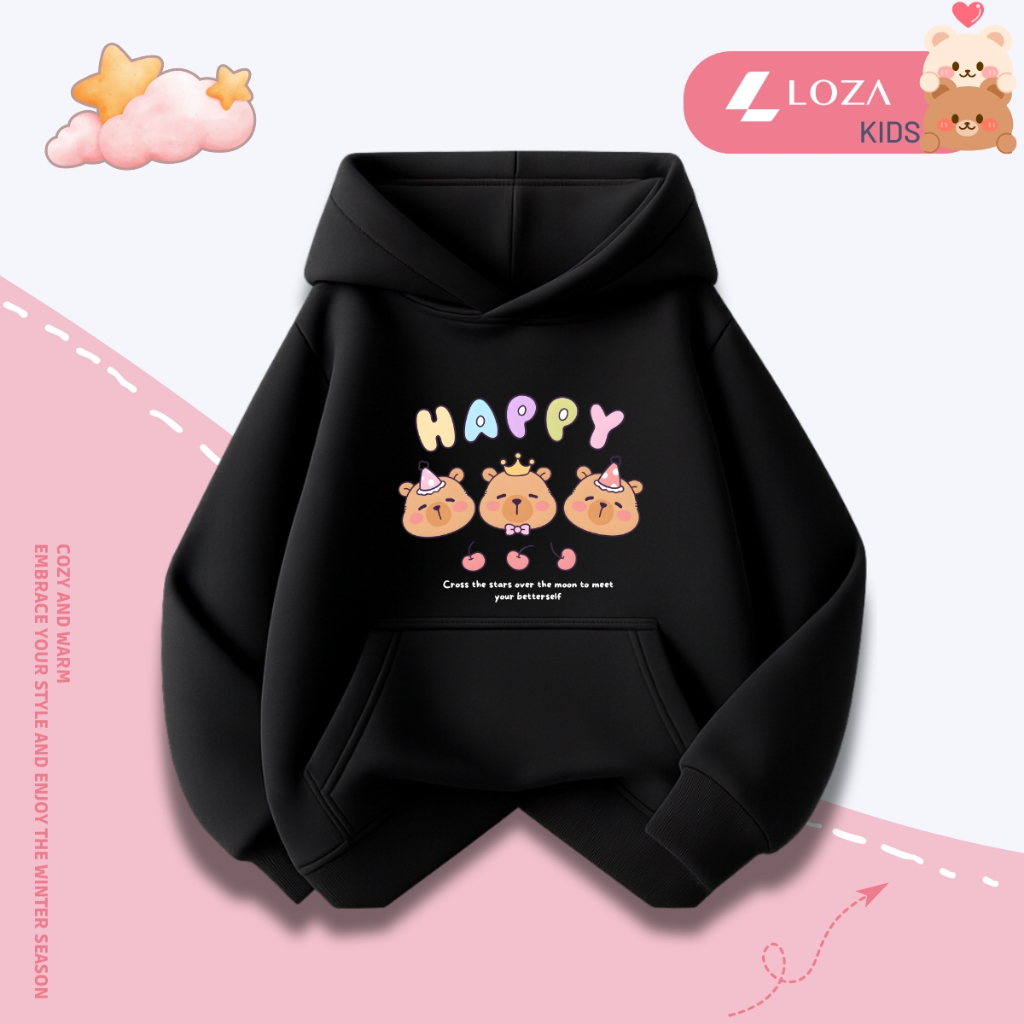 Áo nỉ hoodie bé gái in hình Capybara - Loza Kids HN3385_thumbnail_1