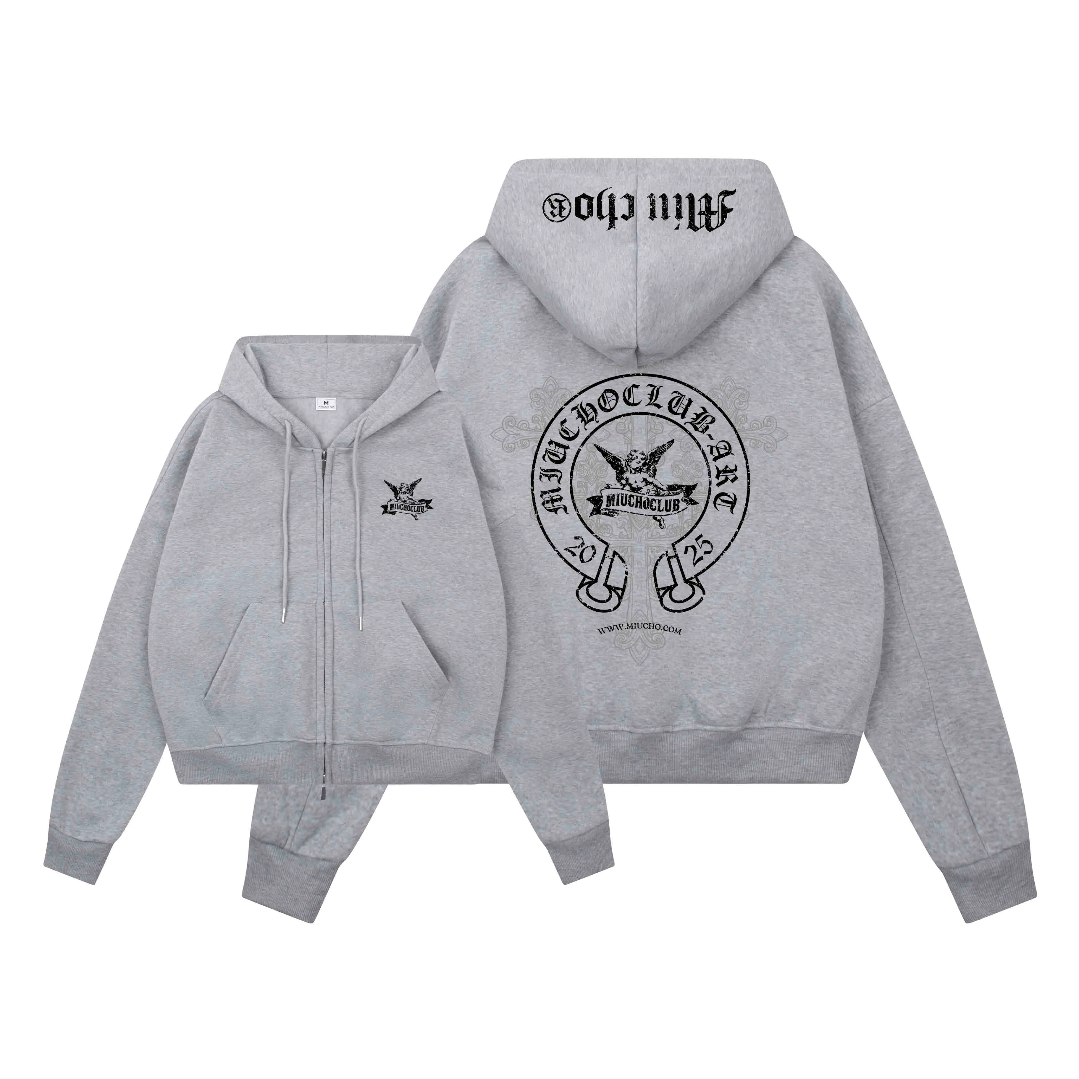 Áo hoodie zip form boxy street style 2578 Miucho chất vải nỉ bông mềm mại thoáng mát in mix_thumbnail_0