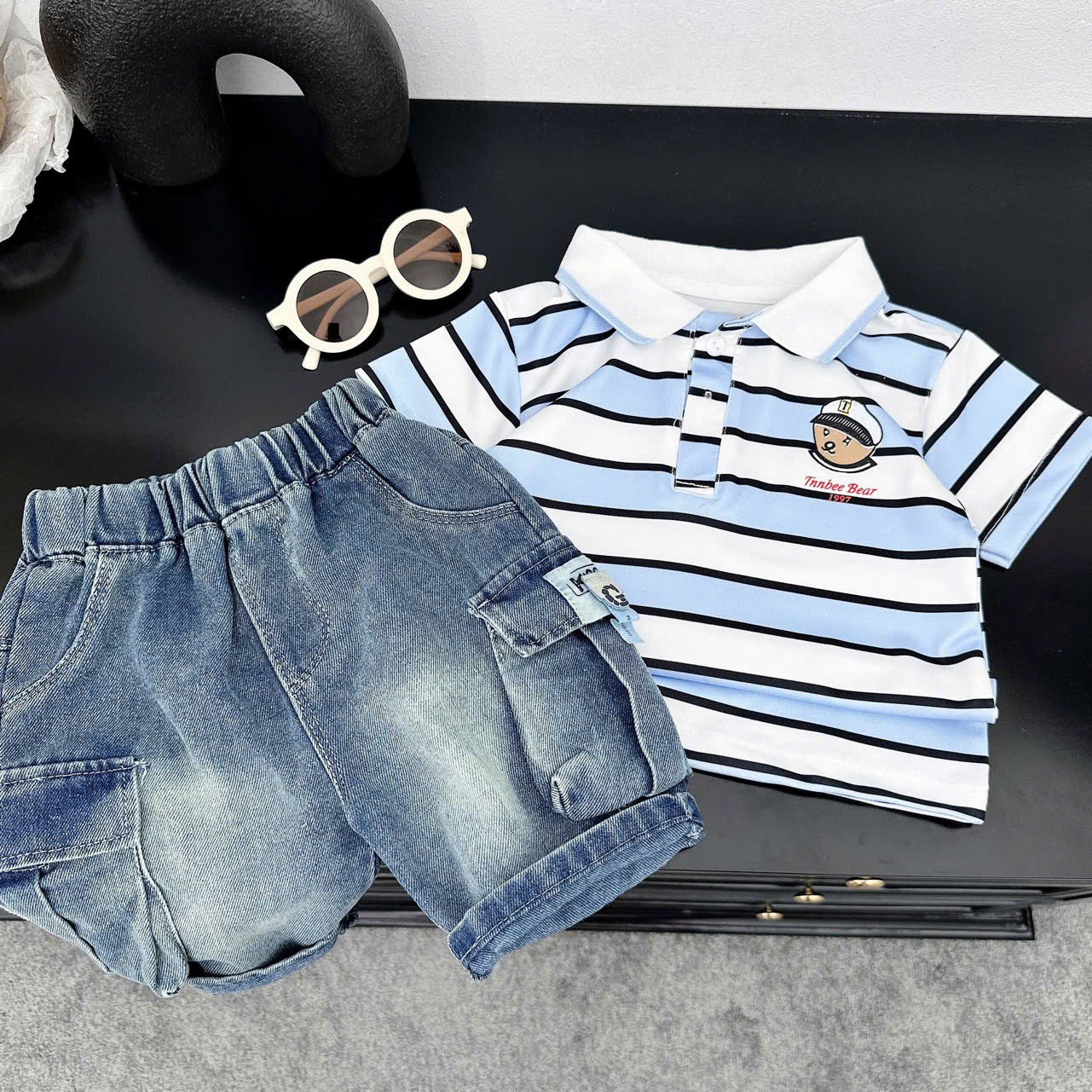 R89 BỘ POLO QUẦN BÒ TNNBEE BEAR 1997- A116.820