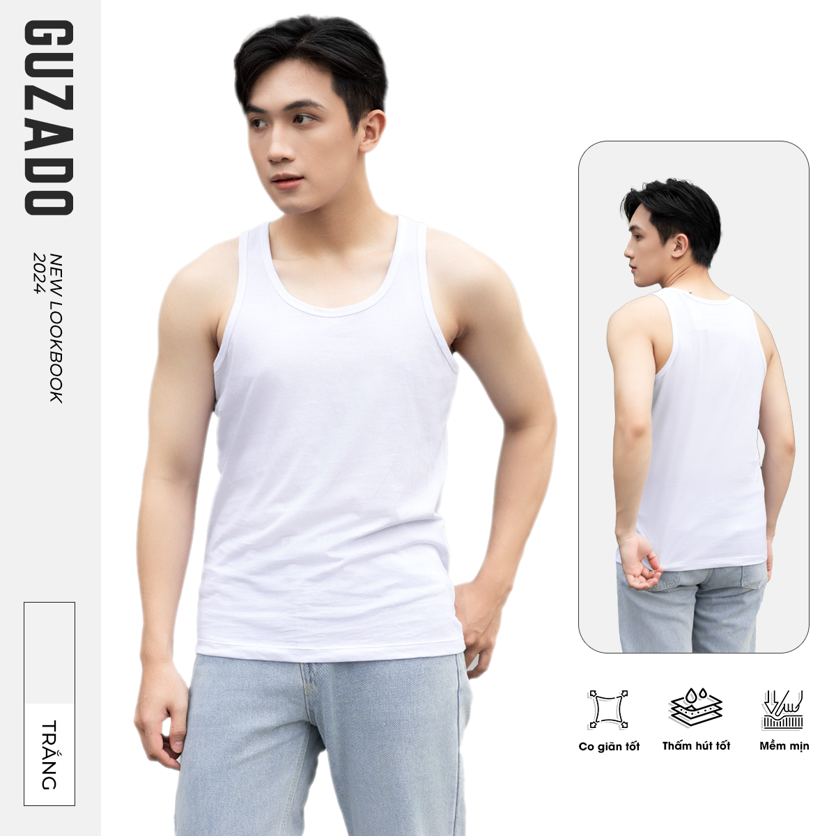 Áo ba lỗ nam GUZADO chất cotton 100% co giãn thấm hút tiêu chuẩn GTT08_thumbnail_8