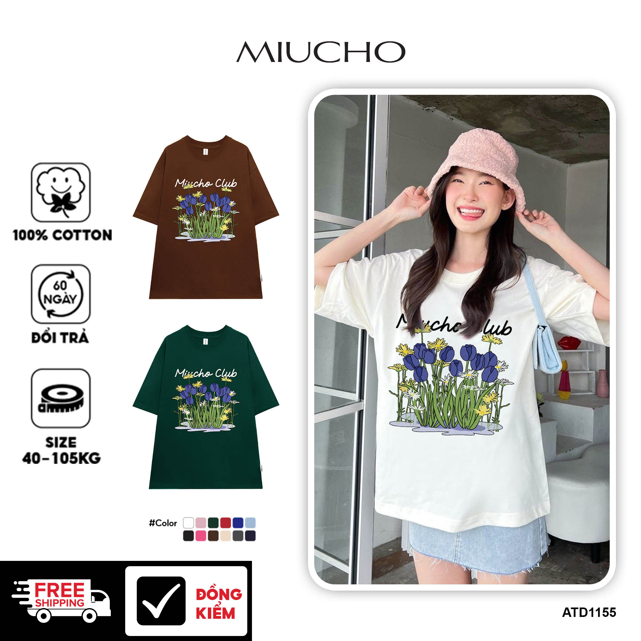 Áo thun local brand form rộng nam nữ vải cotton ATD1155 Miucho tay ngắn cổ tròn in mix_thumbnail_1