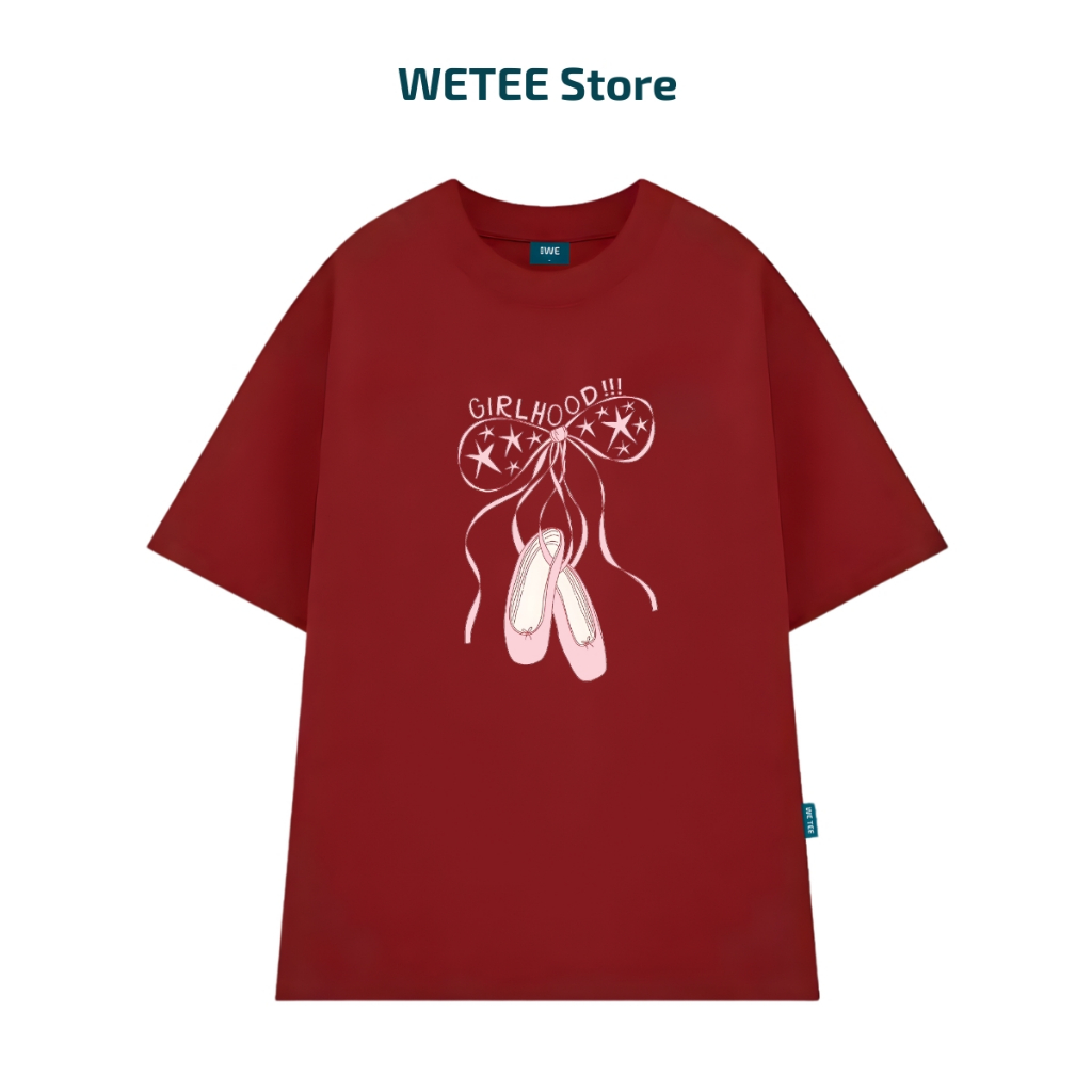 Áo thun unisex UX30-1172 nơ ballet hồng GIRLHOOD dáng oversized local brand WETEE_thumbnail_7