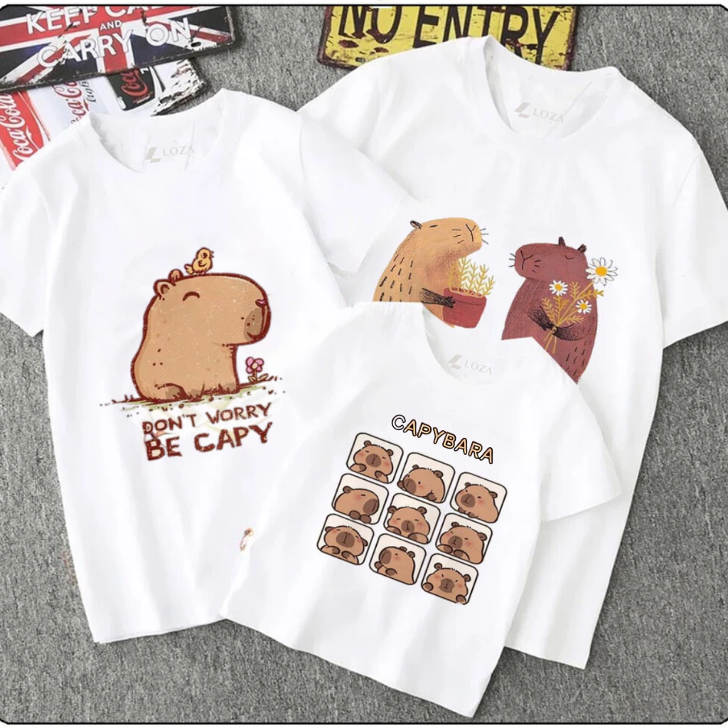 Áo thun gia đình  3-4-5 người in hình CapyBara dễ thương - Loza G0196_thumbnail_1