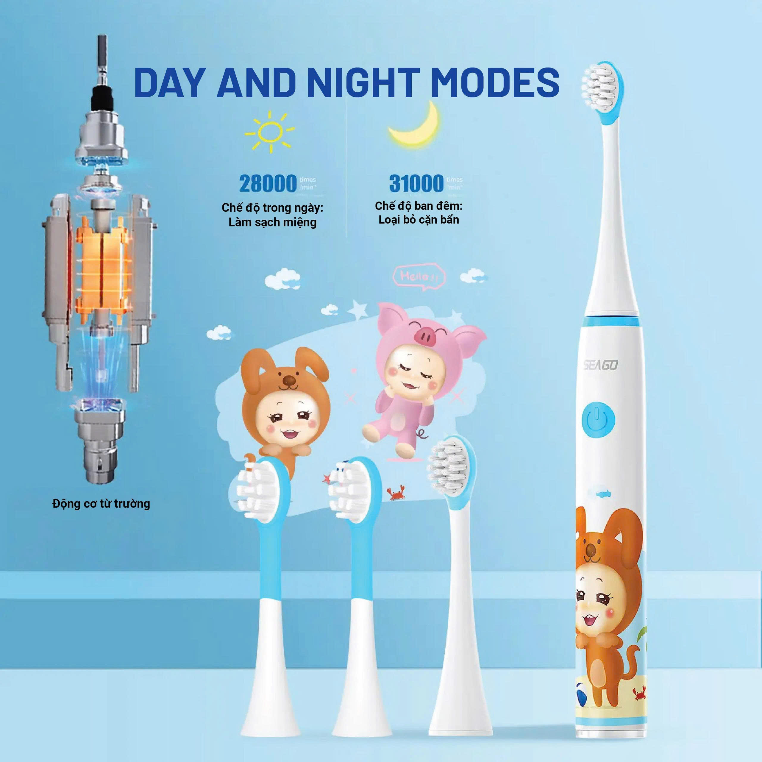 Bàn chải điện trẻ em Seago Xanh - SG-567-BLUE_thumbnail_2