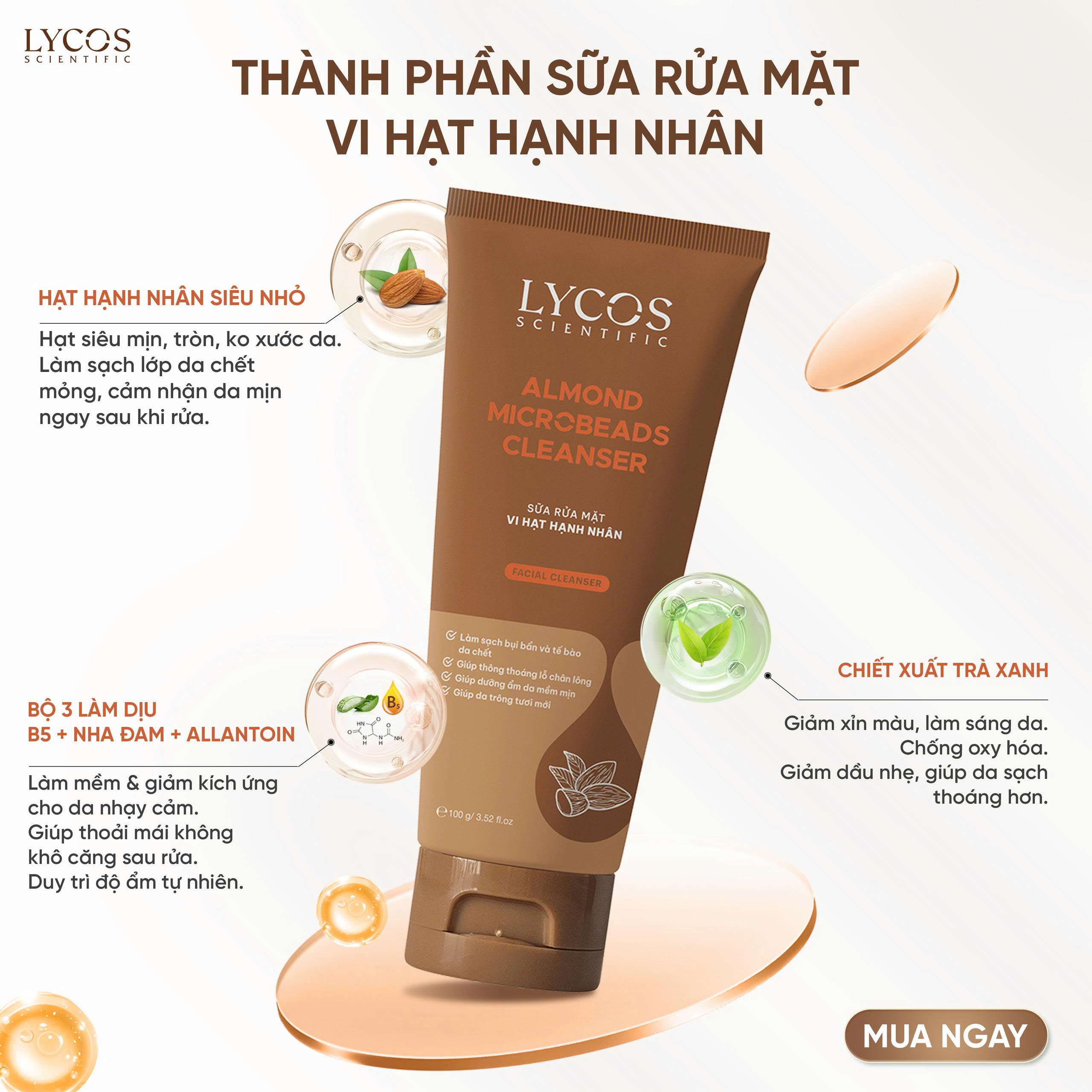Gel rửa mặt Vi hạt hạnh nhân LYCOS 100g_thumbnail_7