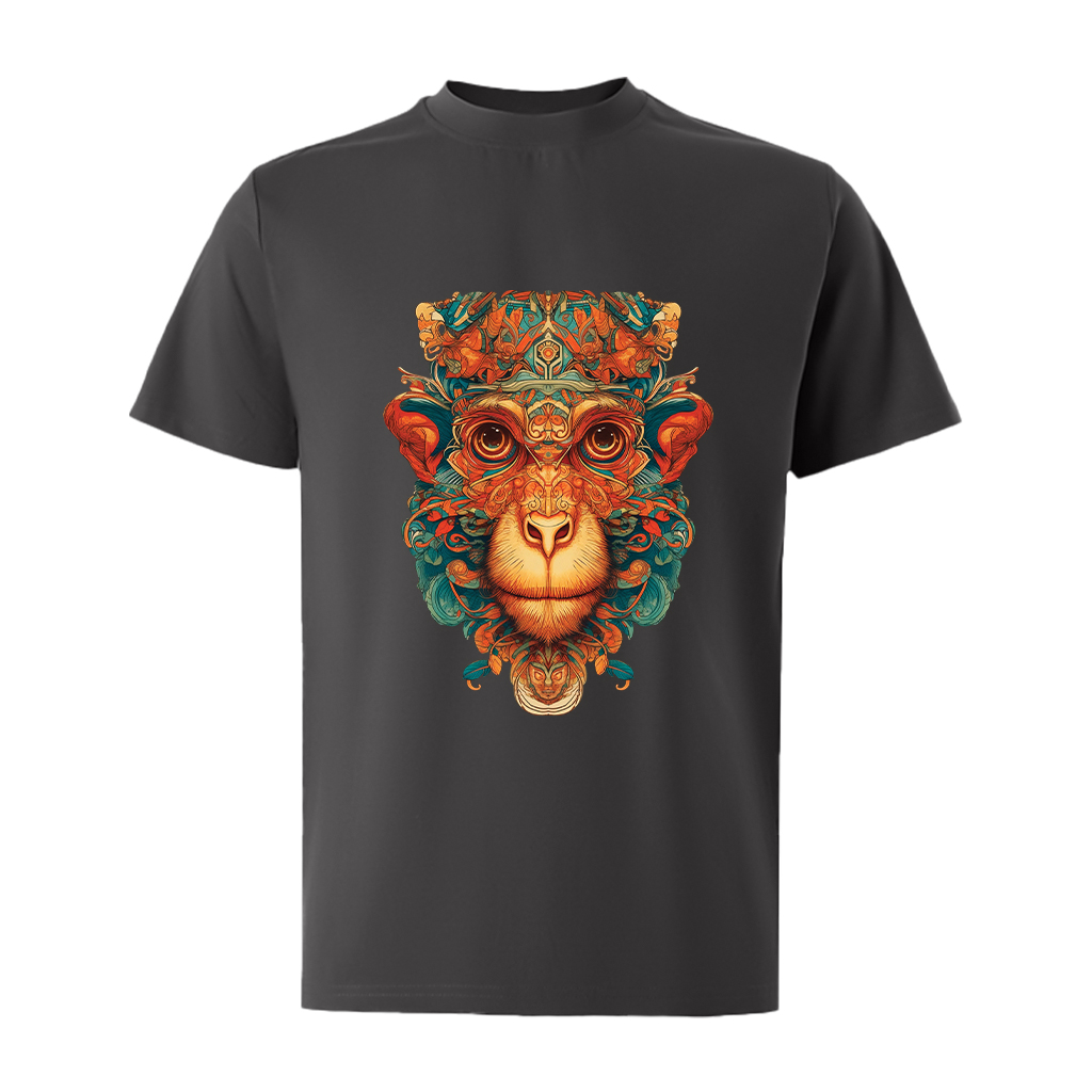 Áo thun nam form rộng ATD485 12 con giáp tuổi thân ( tuổi khỉ) Miucho Iconic cotton cổ tròn in graphic_thumbnail_16