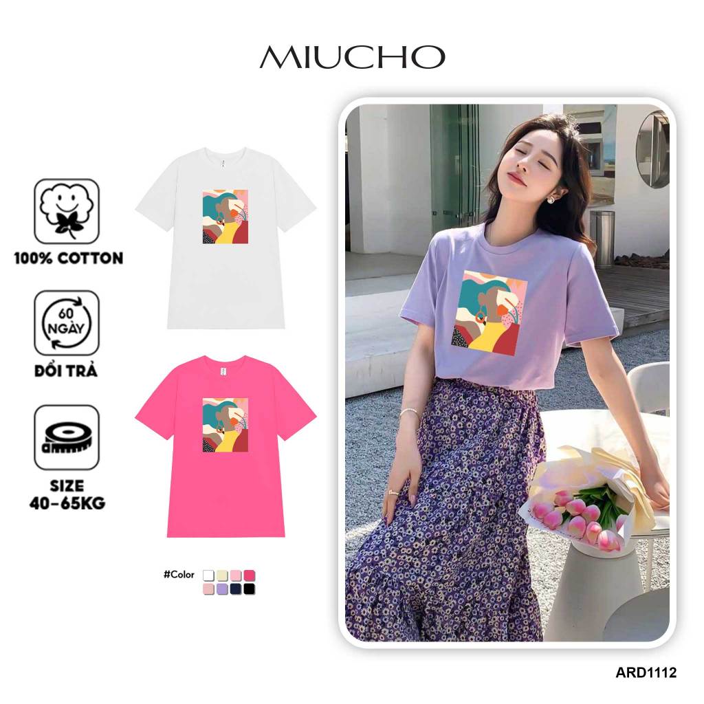 Áo thun nữ form vừa regular màu tím pastel cực xinh ARD1112 Miucho Chic in artwork_thumbnail_1