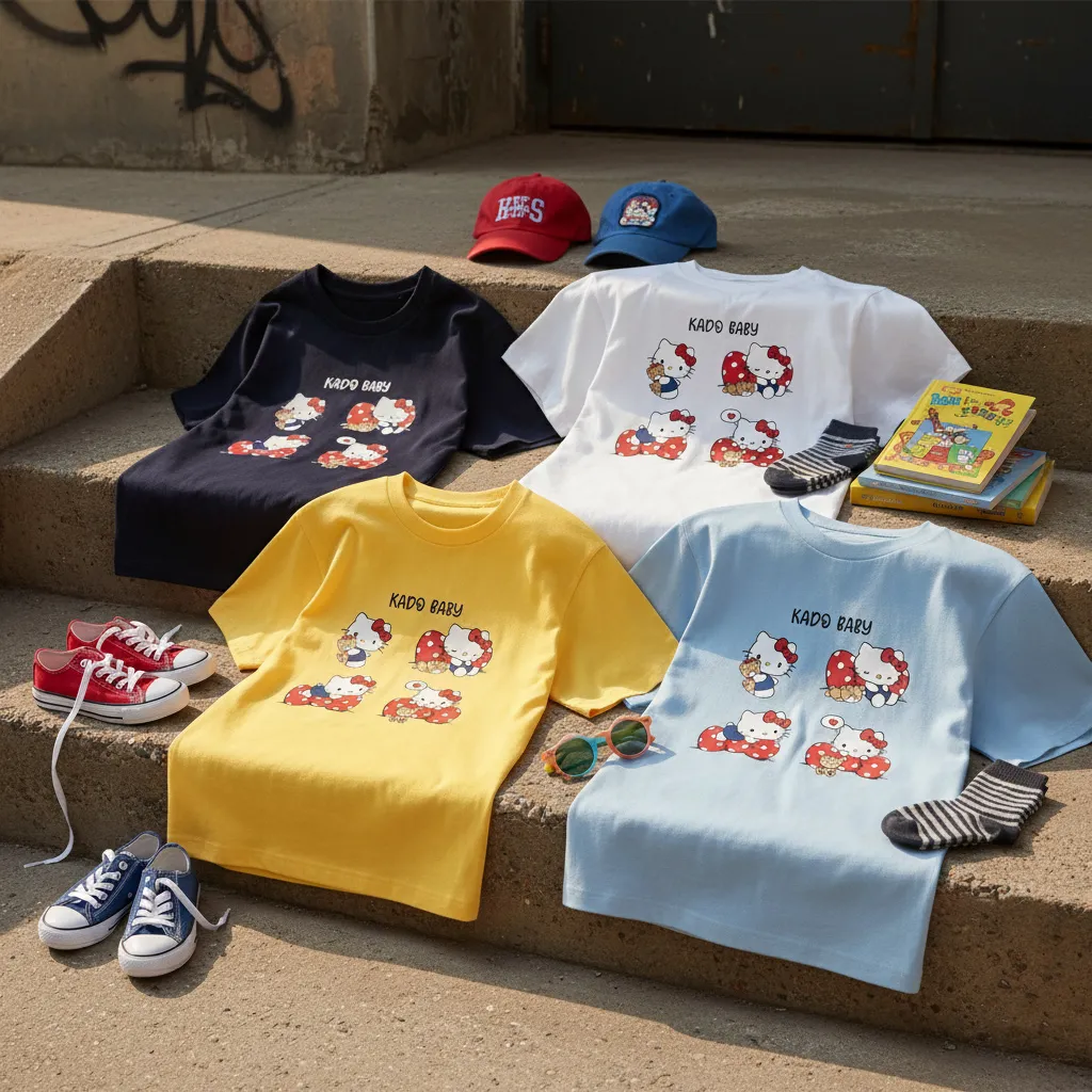 Áo thun kid form rộng Kado chất vải cotton dày dặn thoáng mát thoải mái Hello Kittie 2886_thumbnail_6