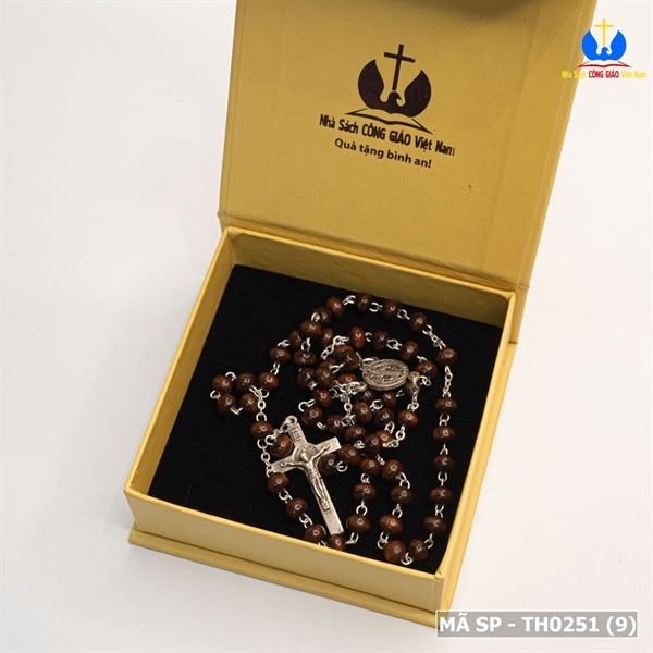 Chuỗi Mân côi 50 gỗ Italy (màu nâu đậm)_thumbnail_2