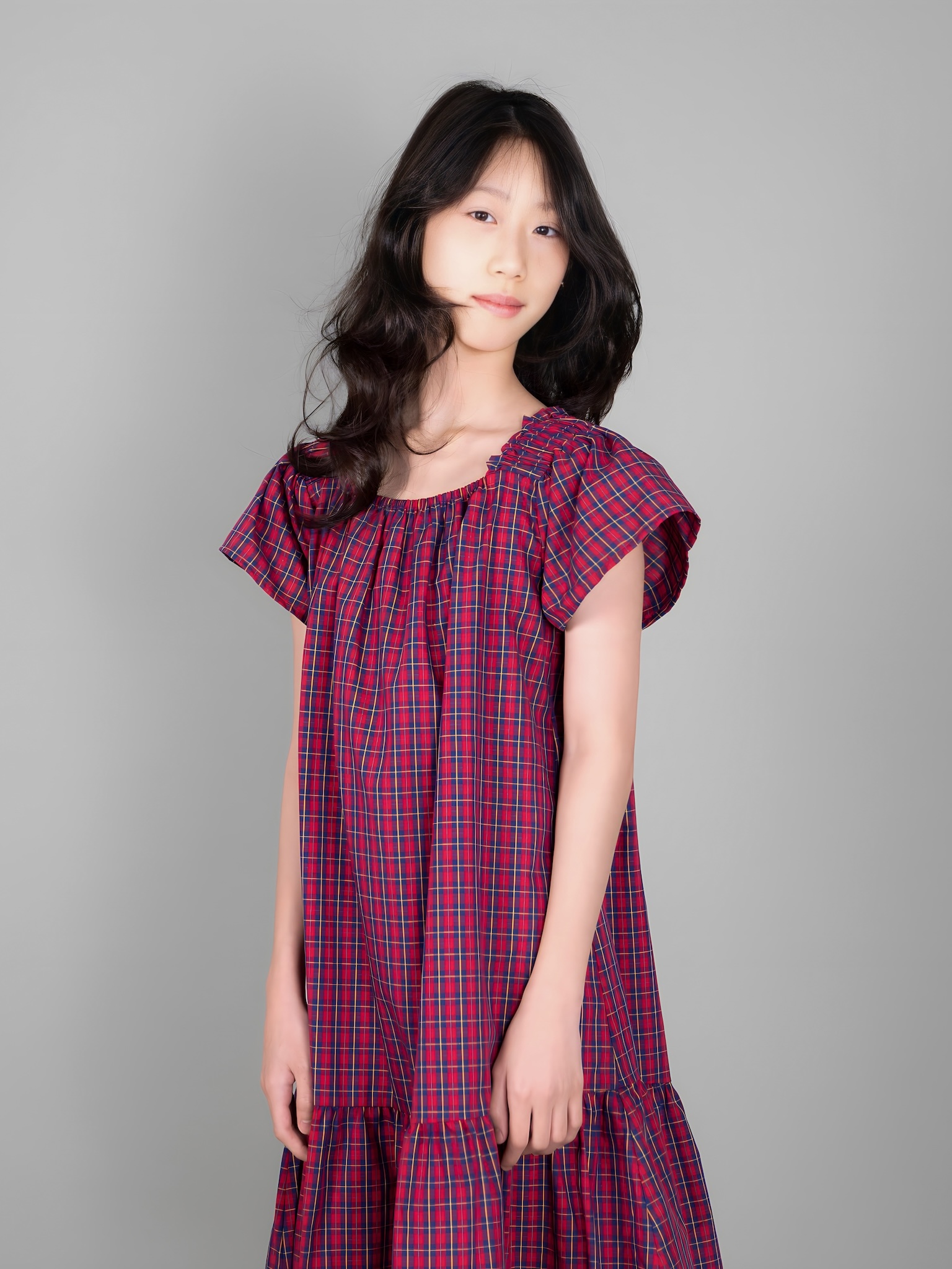 Váy kẻ caro đỏ chun vai_thumbnail_3