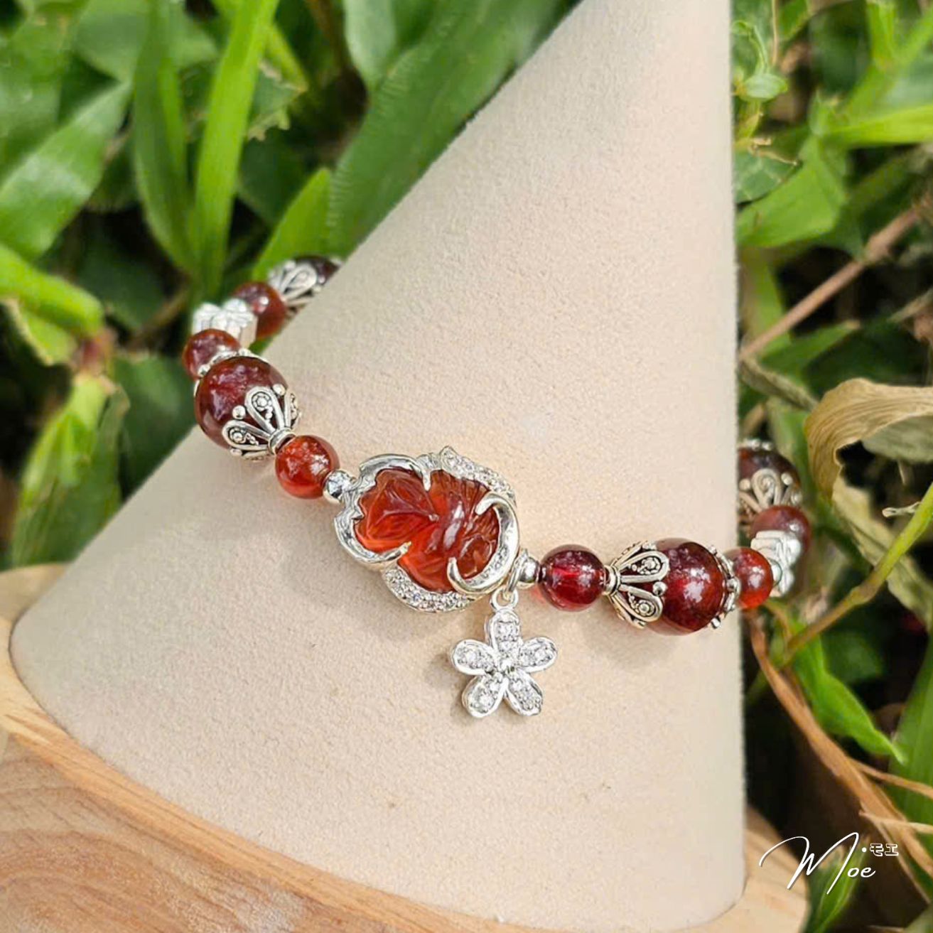 PT211 - Vòng tay thạch anh tóc đỏ hồ ly hoa mai may mắn_thumbnail_1