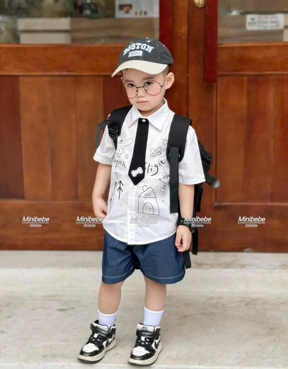 R73 BỘ SƠ MI CHÓ GOOD CÀ VẠT- A108.301