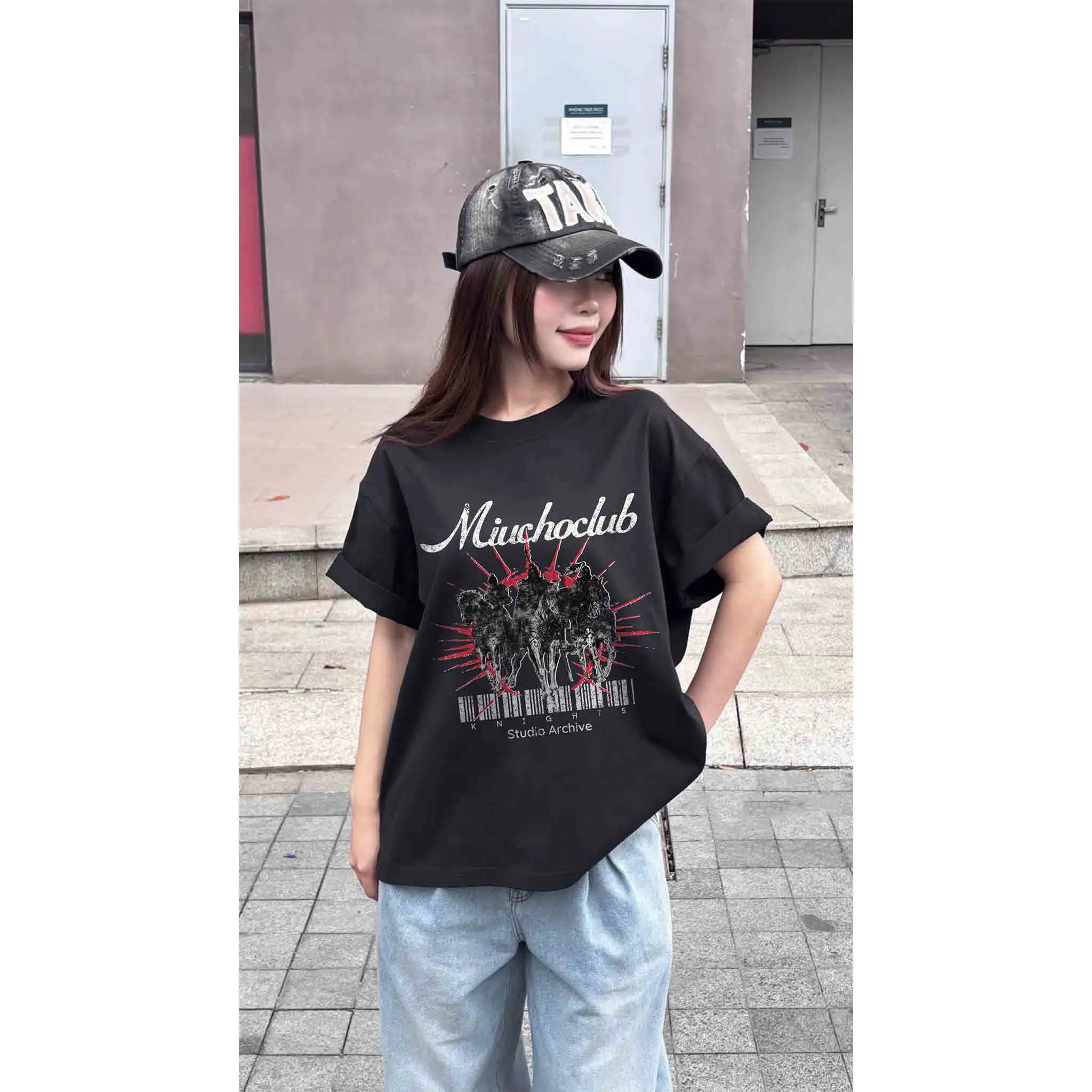 Áo thun nam form boxy cá tính năng động 2542 Miucho Club chất vải cotton thoáng mát co giãn thoải mái_thumbnail_6