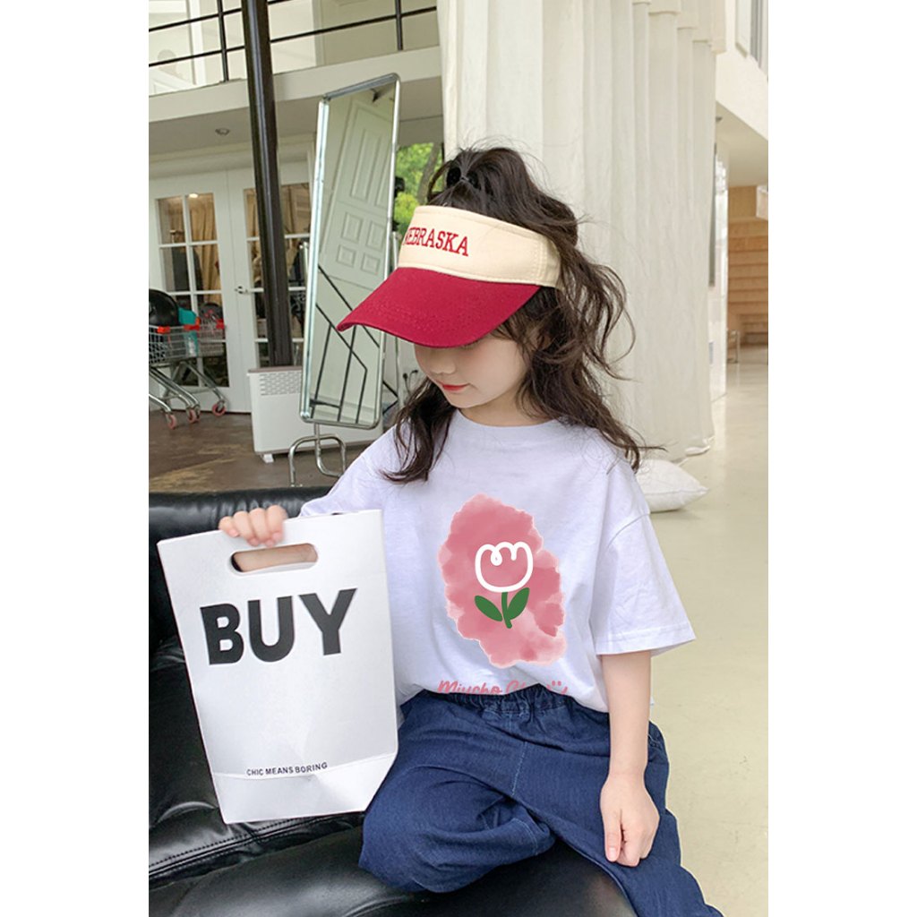 Áo thun cho bé gái form rộng AED705 Miucho Kid 100% vải cotton thoáng mát basic_thumbnail_4