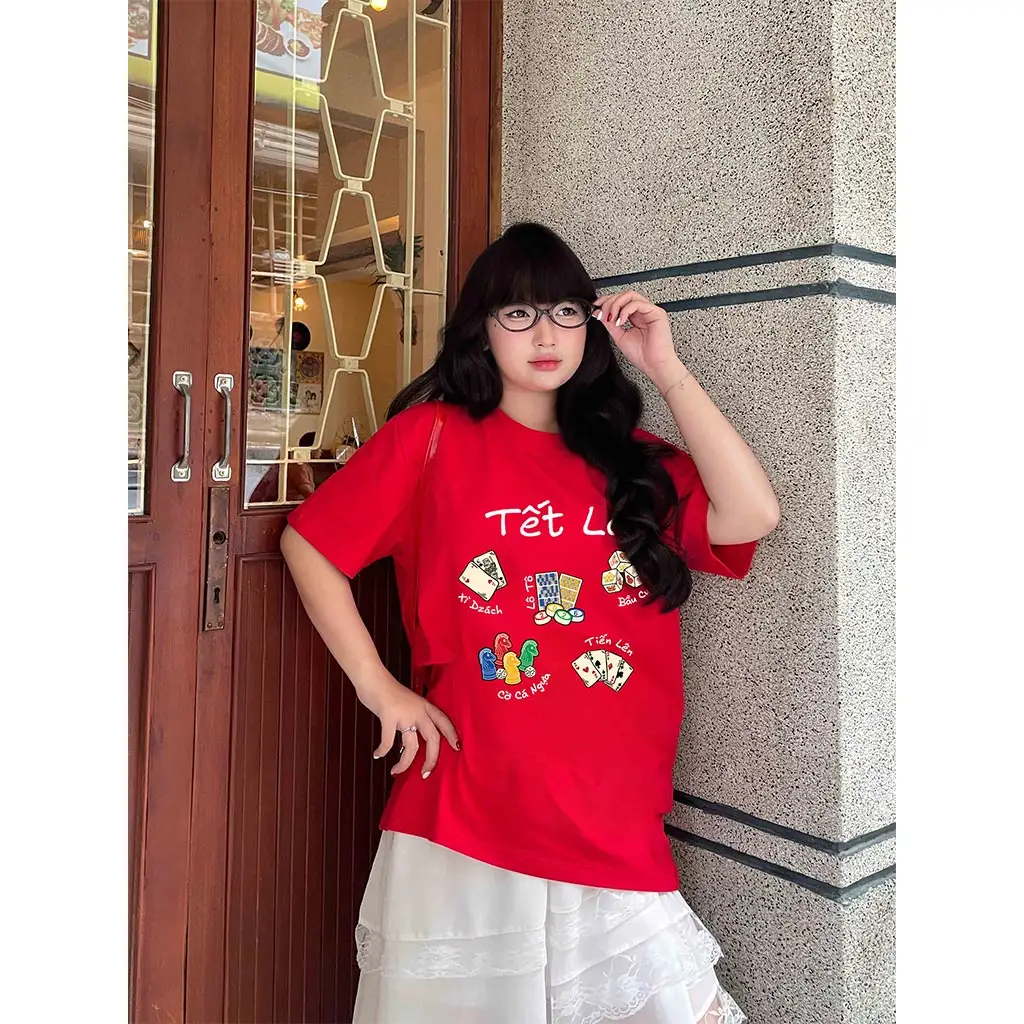 Áo thun Tết Bính Ngọ 2026 form rộng Miucho chất thoáng mát dày dặn hình sắc nét in mix 2937_thumbnail_7