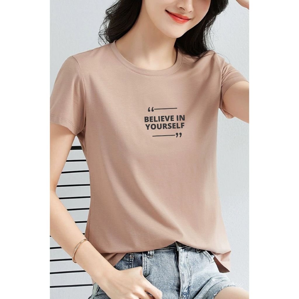 [Form Vừa] Áo thun nữ form vừa in BELIEVE IN YOURSELF - Áo phông nữ Loza VT7061_thumbnail_8