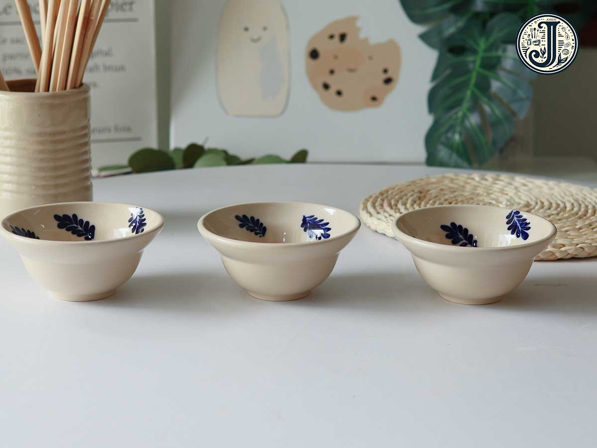 Chén chiết yêu 13cm gốm cao cấp họa tiết lá  J000244_thumbnail_5