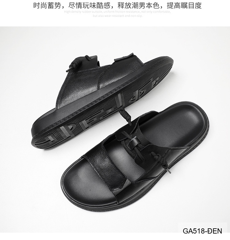 GA518 - Dép xỏ ngón nam da bò đế cao su phong cách trẻ trung màu đen_thumbnail_14