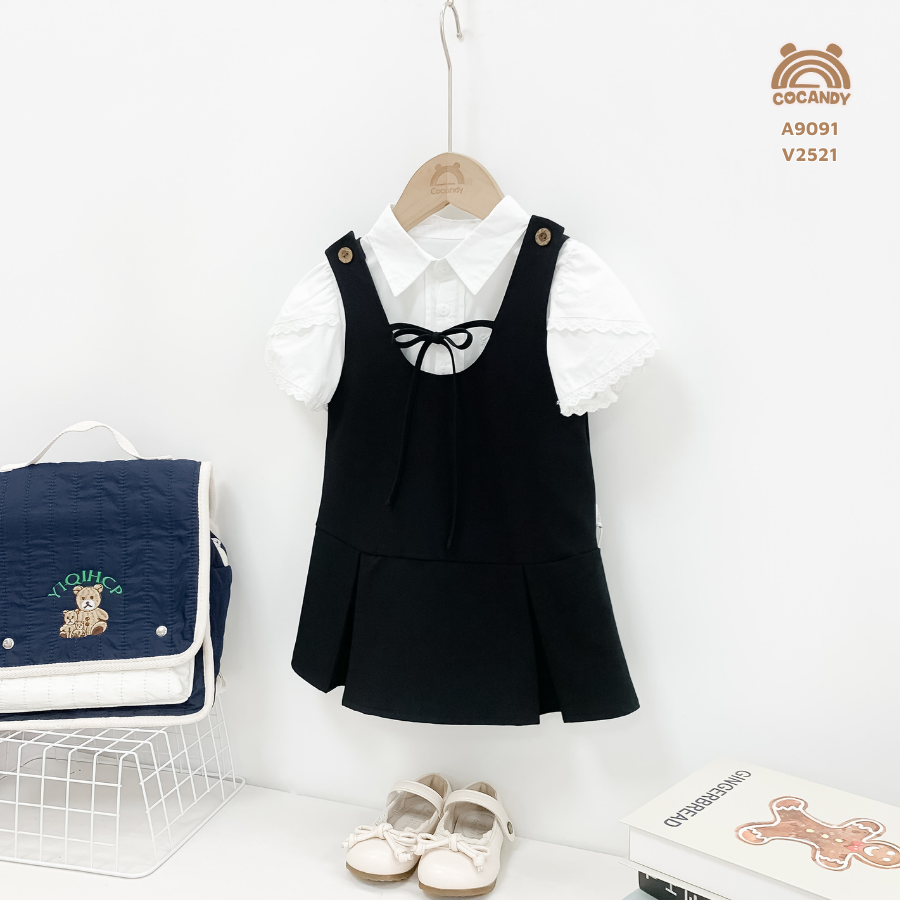 Váy 2 dây ĐEN phối nơ buộc_thumbnail_1