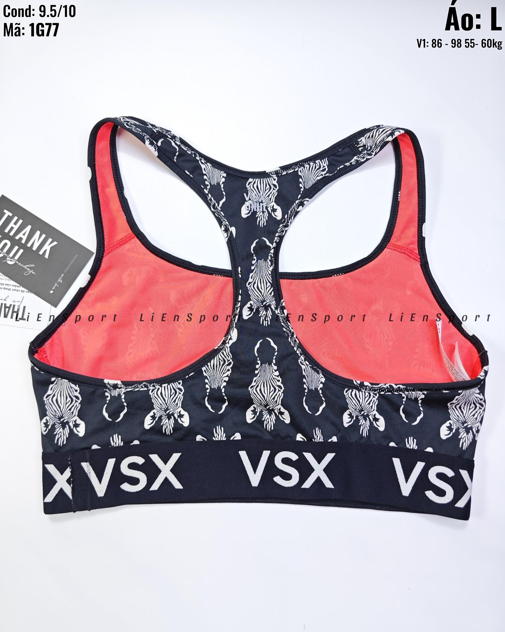 Victoria's Secret VSX Áo bra thể thao Nữ Size L Đen hồng zebra print Auth 2nd Lưng chữ X năng động Chân ngực bản to nâng đỡ Vải co giãn thoáng khí Phù hợp gym yoga chạy bộ (L ) - Mã:1G77_thumbnail_3