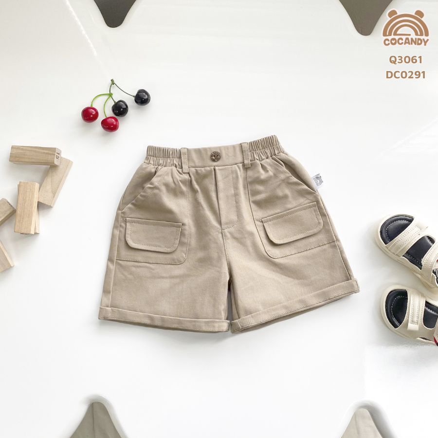 Quần cộc NÂU NHẠT 2 túi nắp (dáng lửng)_thumbnail_2