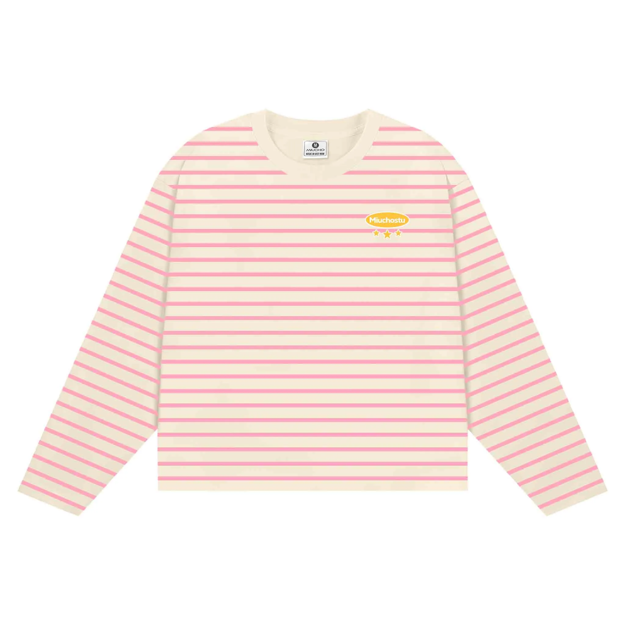 Áo thun boxy tay dài Miucho Club thun borip thoáng mát thấm hút mồ hôi tốt basic kẻ sọc mix màu 2724_thumbnail_7