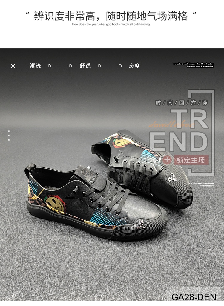 GA28 - Giày Sneaker Nam Da Bò Thiết Kế Smile Độc Đáo, Phong Cách Thường Ngày_thumbnail_22