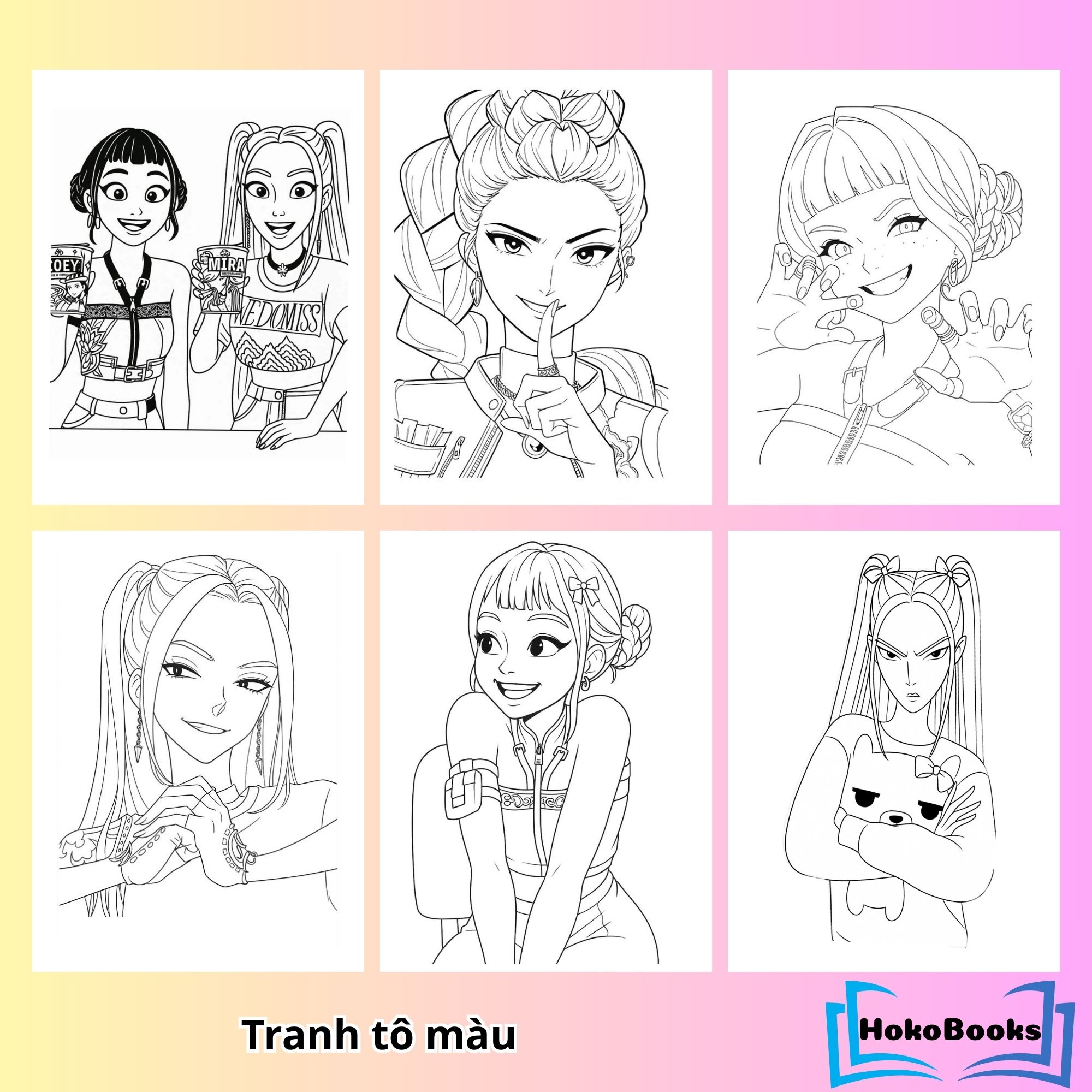 Tranh tô màu Kpop Demon Hunters A4_thumbnail_4