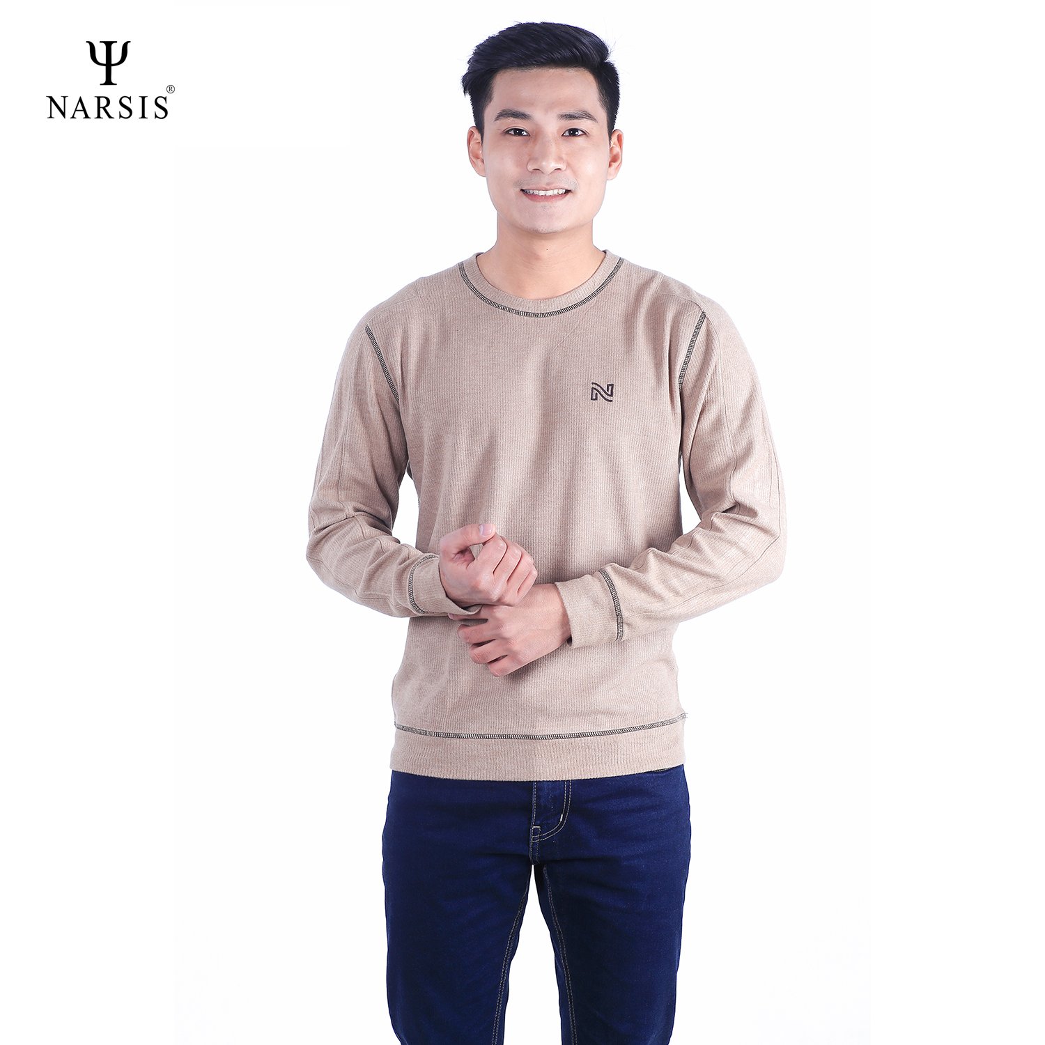 ÁO NAM THU ĐÔNG D7080 NARSIS VẢI LEN COTTON ẤM ÁP, THOÁNG MÁT, GIỮ ẤM TỐT, MỀM MẠI_thumbnail_2