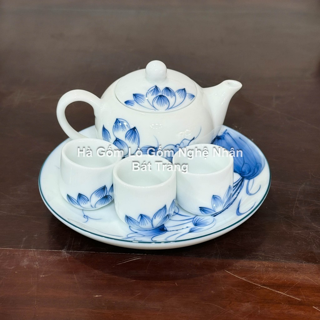 Ấm Chén Thờ Cúng MEN SEN CHÀM Bát Tràng - hàng chuẩn Bát Tràng - Nghệ nhân chế tác_thumbnail_1