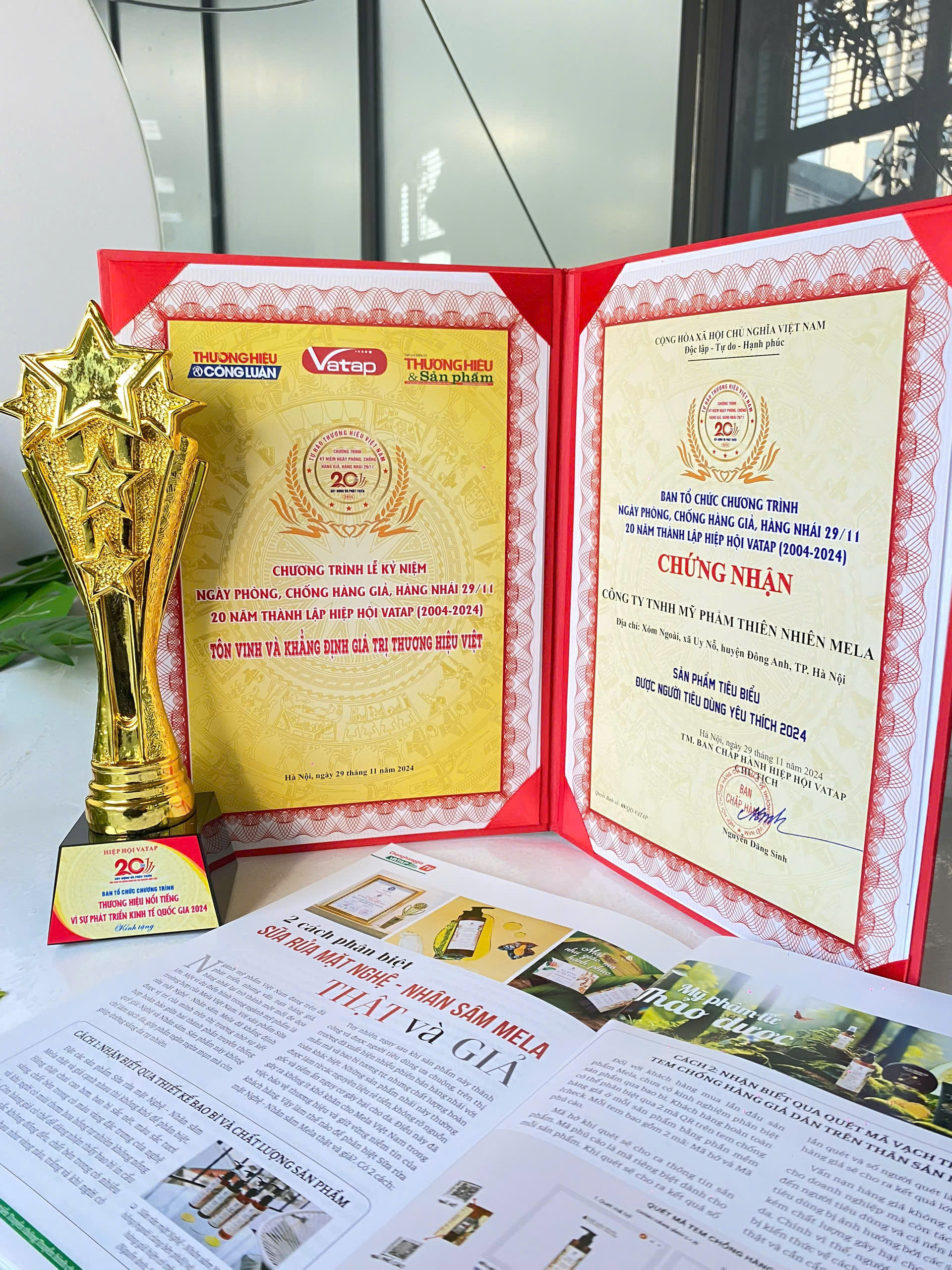 Mela Việt Nam vinh dự nhận chứng nhận Sản phẩm Tiêu biểu năm 2024