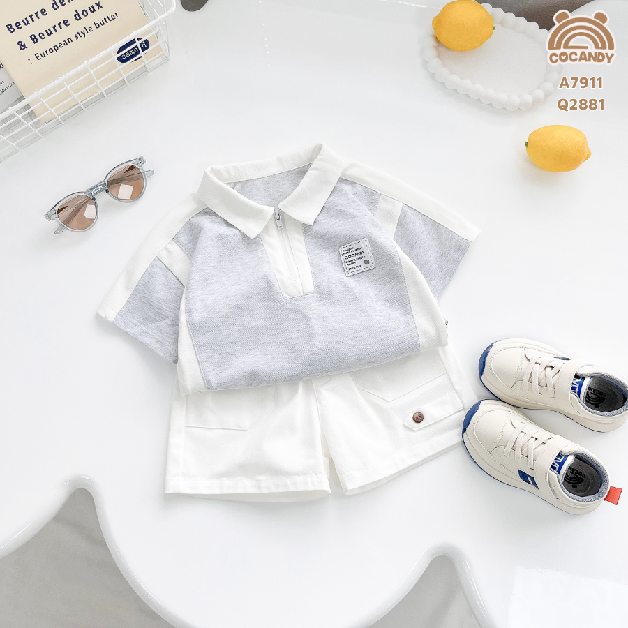 Áo cộc polo XÁM cổ khóa_thumbnail_1