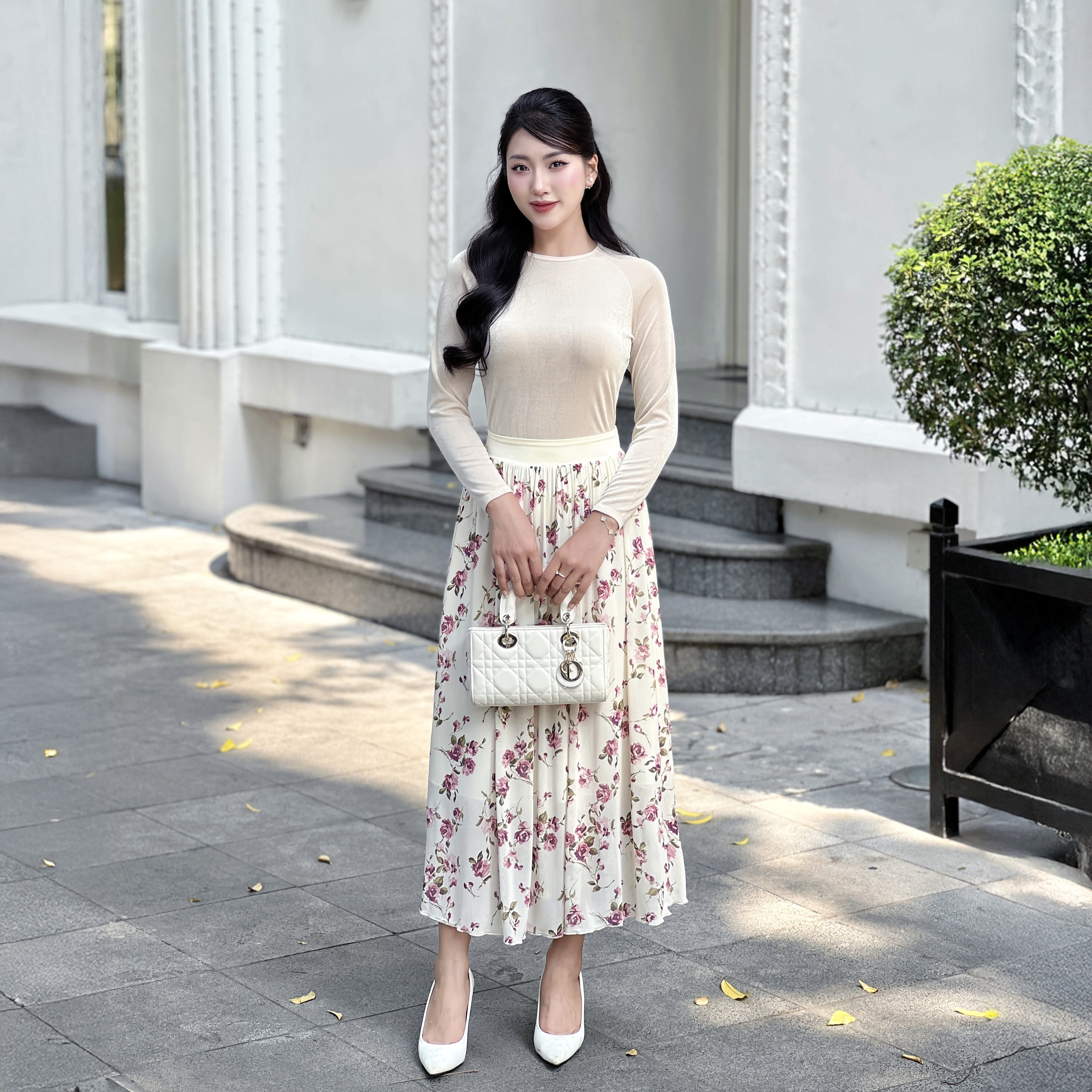 Váy dài hoa nhí Narsis B24005 thiết kế mềm mại, thanh lịch, phù hợp nhiều dịp._thumbnail_1