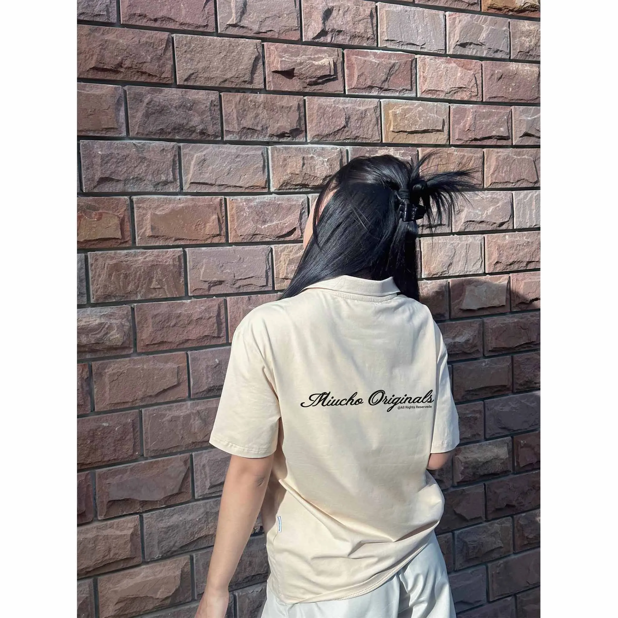 Áo polo unisex form oversize 2484 Miucho tay ngắn cổ trụ vải cotton thoáng mát cao cấp in typography_thumbnail_6