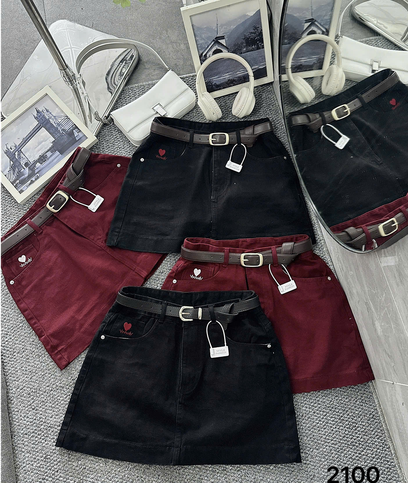 Chân váy kaki jean dáng A bigisize JV2100( KAKI) dành cho nàng béo mập từ 55-90kg_thumbnail_4