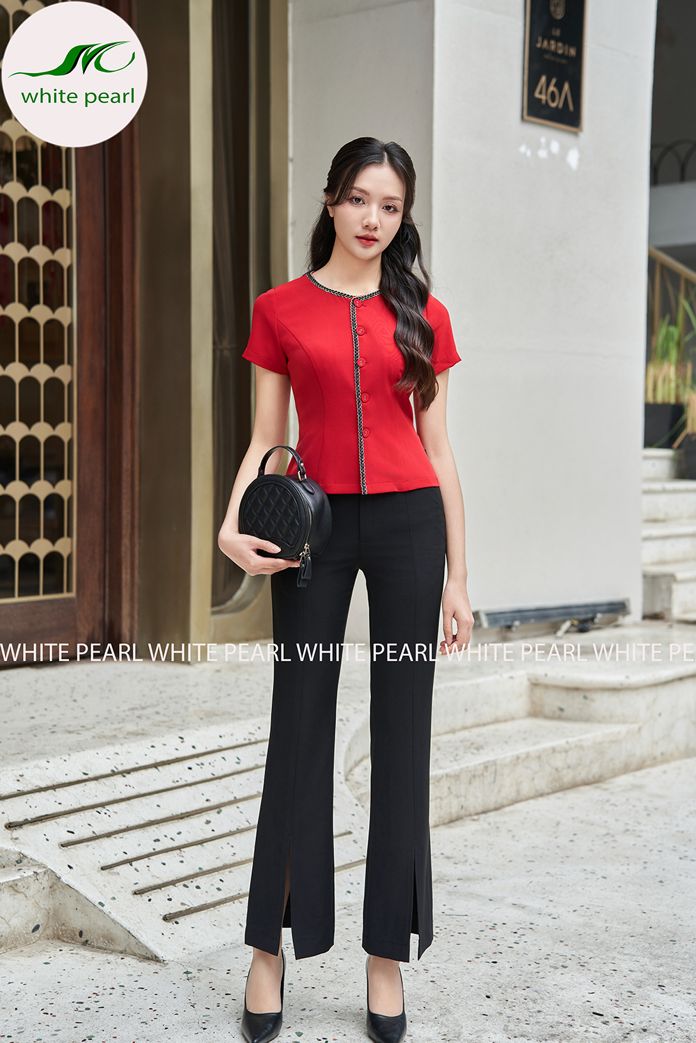 Quần âu nữ dáng dài xẻ gấu trước thời trang công sở cao cấp nữ White Pearl_thumbnail_0