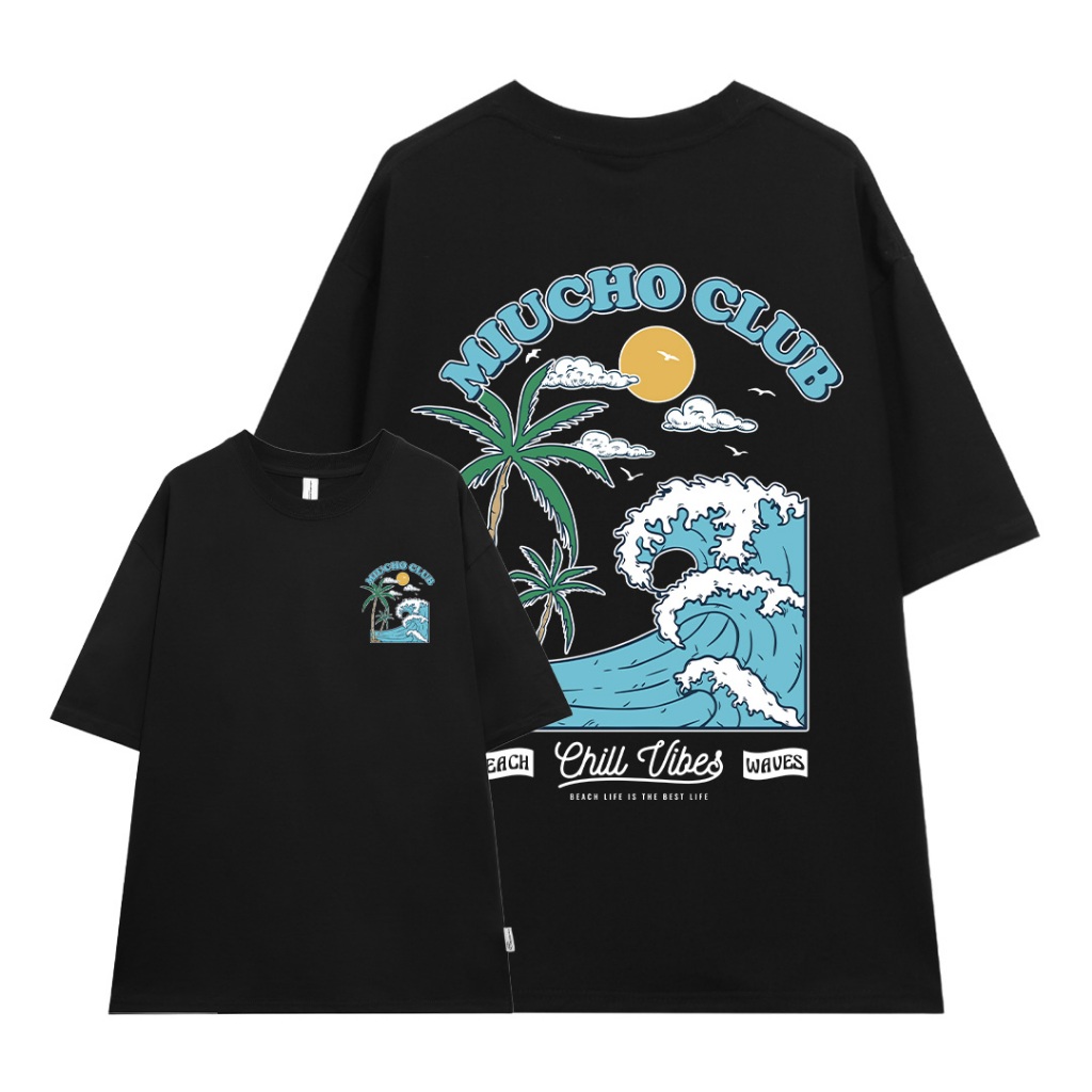 Áo phông nam mùa hè đi biển form rộng nhiều màu ATD1034 Miucho Man tay ngắn cổ tròn in mix_thumbnail_10