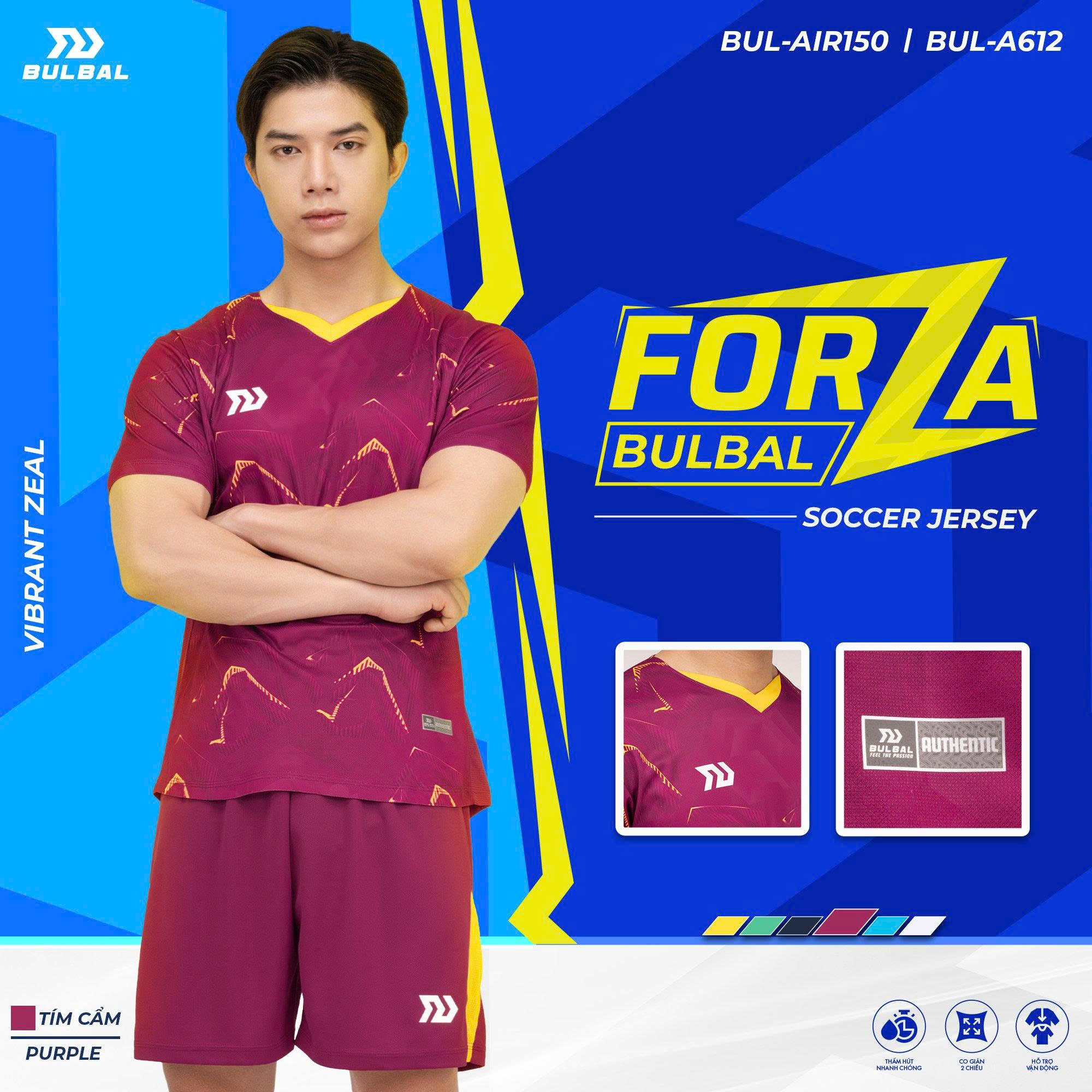 Bộ bóng đá không logo Bulbal Forza (CHỈ NHẬN ĐẶT TỪ 6 BỘ)