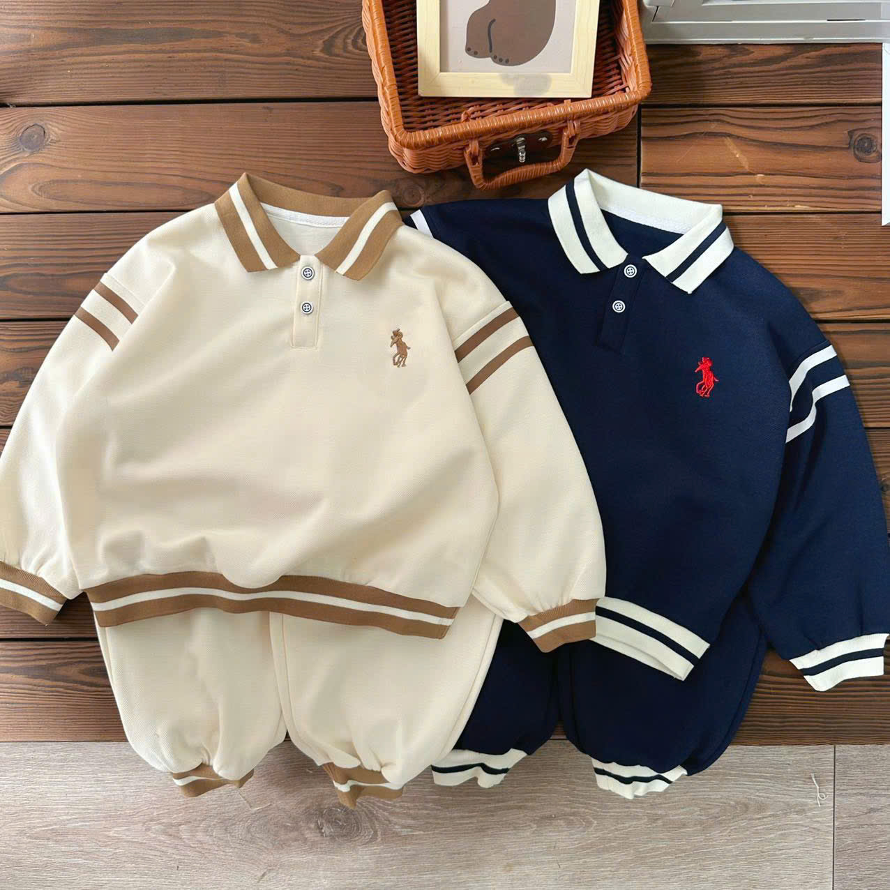 K66 BỘ POLO BE THAN THÊU NGỰA- A210.418