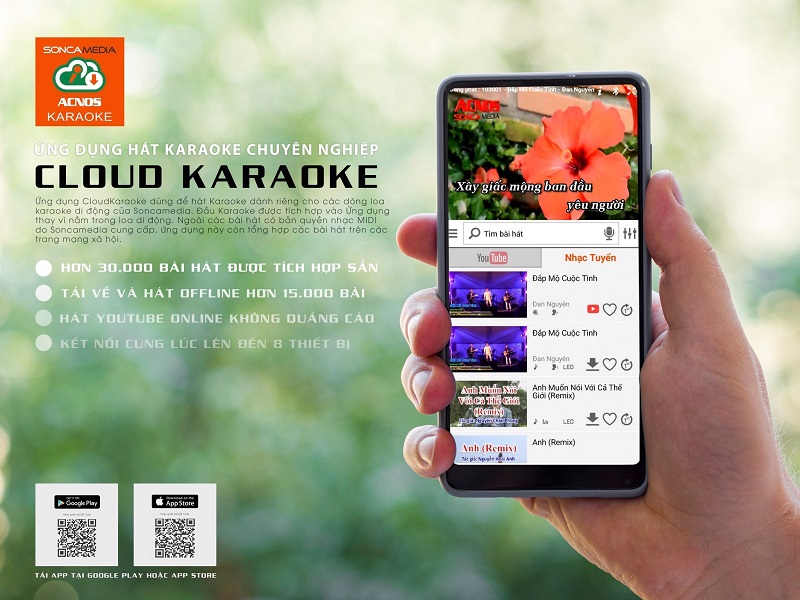 loa karaoke di động acnos aucus ak800 với ứng dụng karaoke