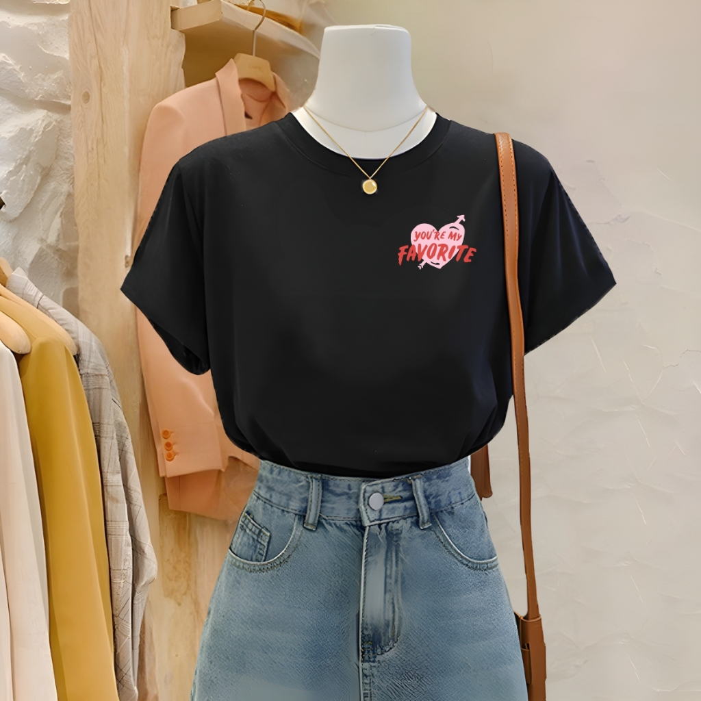 [Form Vừa] Áo phông nữ form vừa màu đen phong cách Hàn Quốc chất liệu thun 95% cotton - LOZA G0156_thumbnail_3