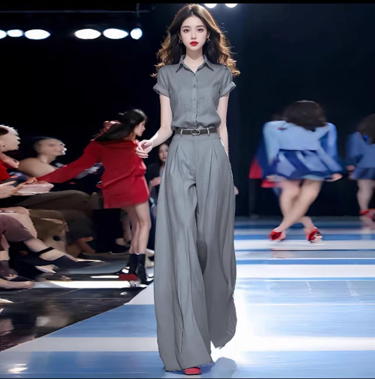 Set bộ đồ áo sơ mi phối quần ống rộng phong cách_thumbnail_7