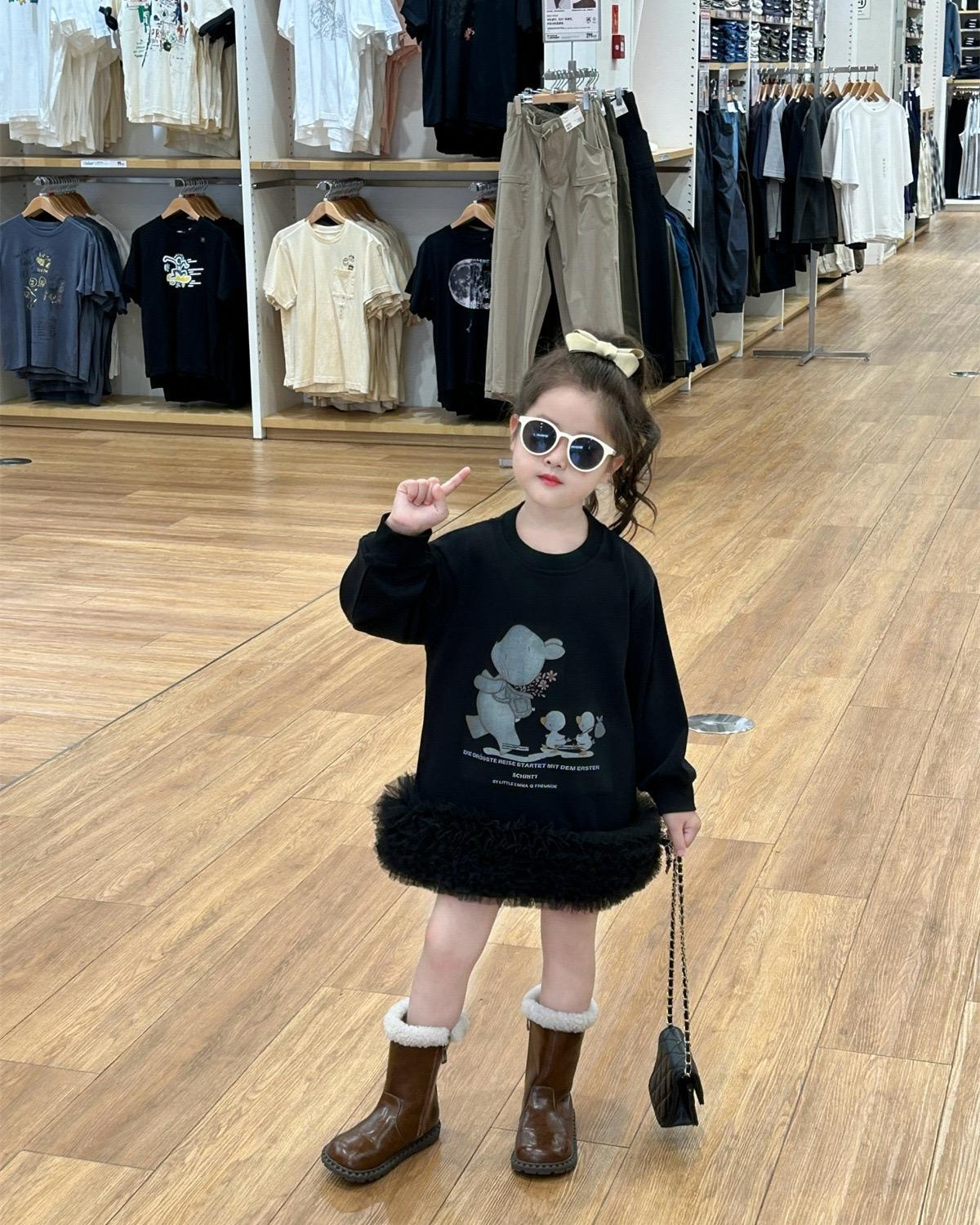 (V01) Váy nỉ da cá màu đen viền bèo