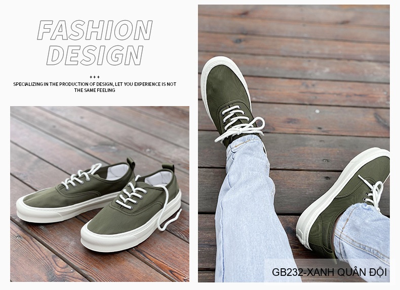 GB232 - Giày sneaker vải nam nữ đế bệt phong cách thường ngày, màu trơn chống thấm_thumbnail_2