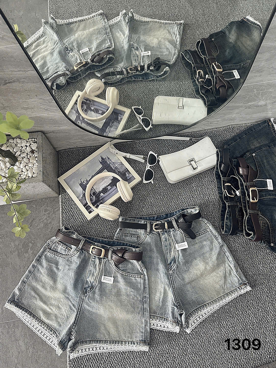 Quần short jean phối ren bigsize QSJ1309 dành cho nàng béo mập từ 55-90kg_thumbnail_3