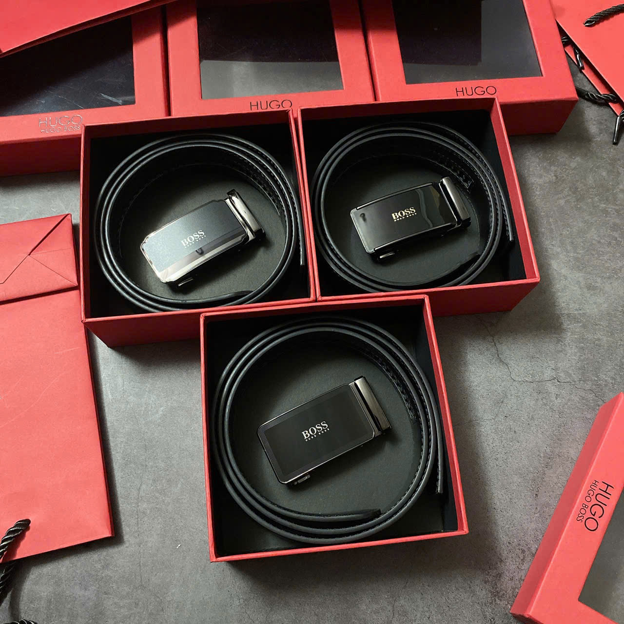 T100 THẮT LƯNG NAM ĐEN (KÈM TÚI GIẤY)