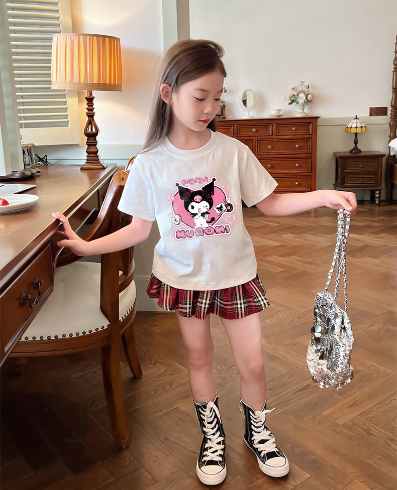 Áo thun bé gái KUROMI form rộng chất vải cotton thoáng mát AED1521 Miucho Kid in graphic_thumbnail_3