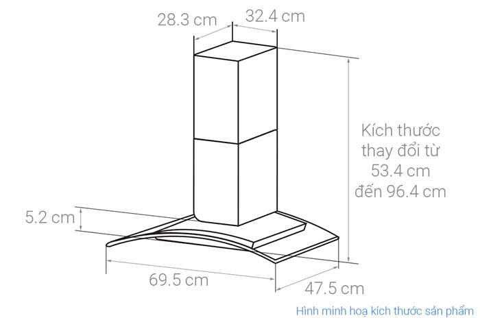 Máy hút mùi kính cong KF-GB107PB - Ảnh 4