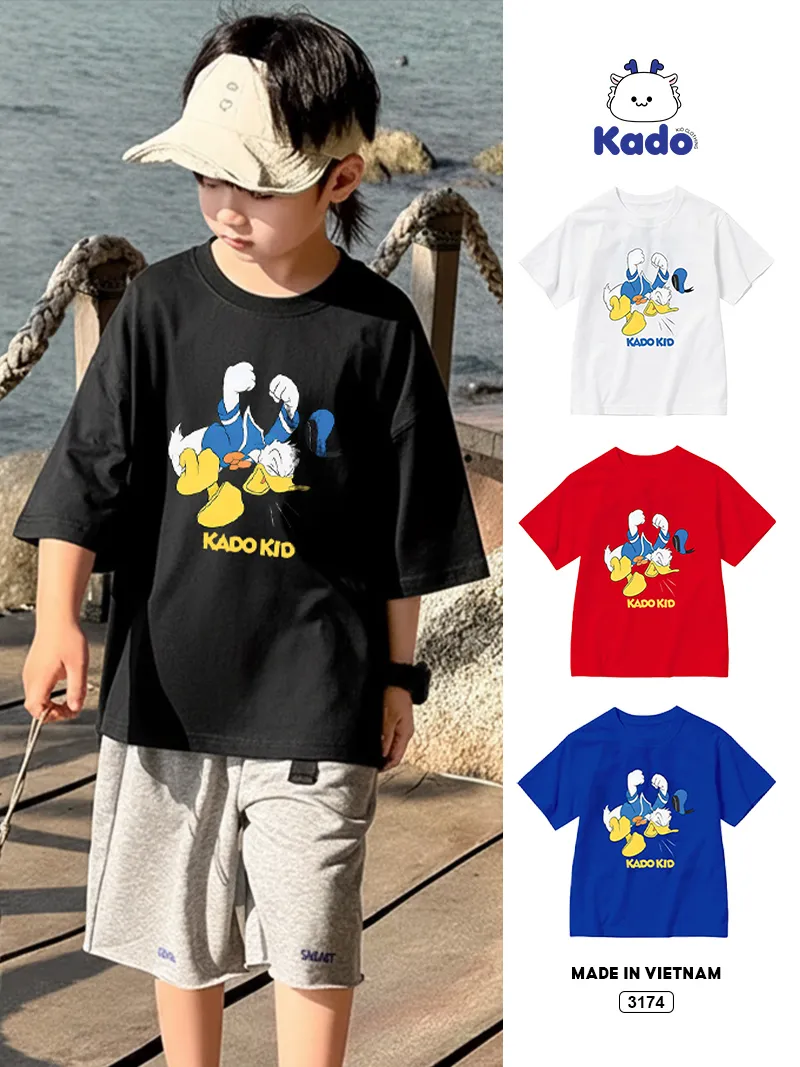 Áo thun bé trai bé gái Vịt Donald Kado 3174